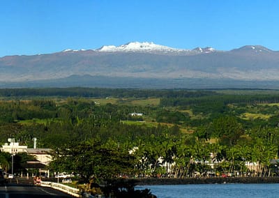 Maunakea overlooking Hilo Bay.